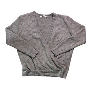 LoveStitch Taupe Gray Wrap Sweater Women's Small